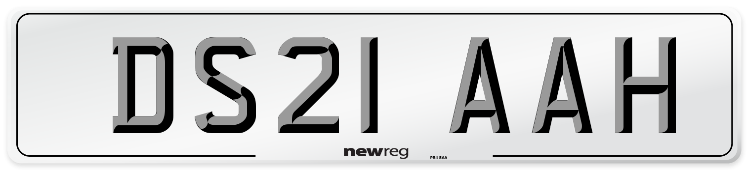 DS21 AAH Number Plate from New Reg